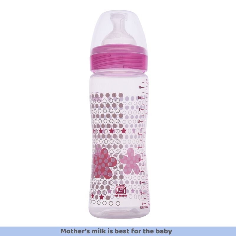 Well-Being Feeding Bottle 330ml Pink - Fast Flow image number null